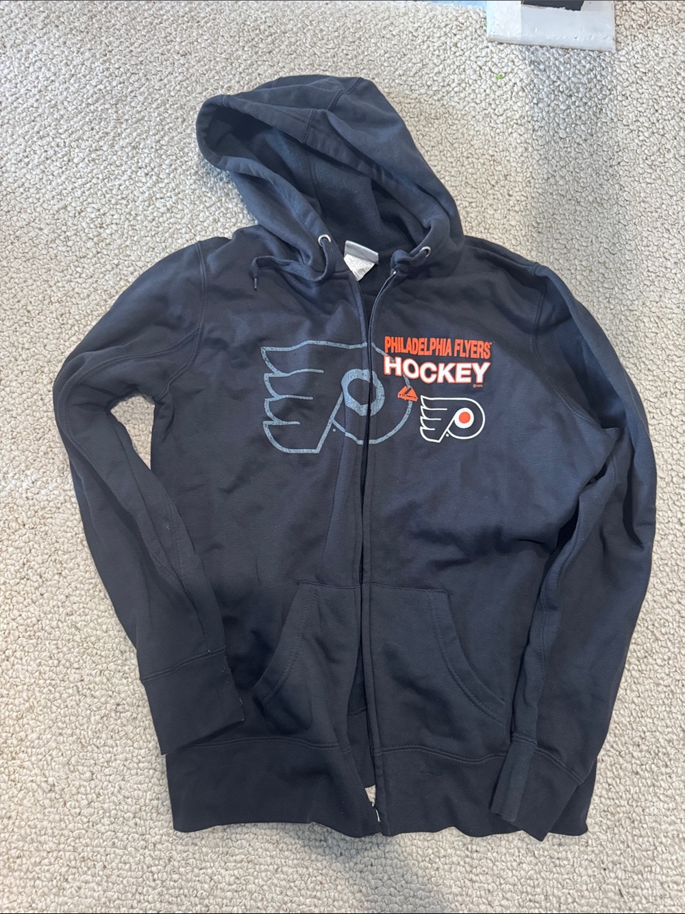 Majestic Philadelphia flyers ice hockey zip up hoodie